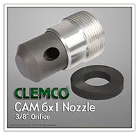 CAM 6 x 1-3/8 Inch (in) Orifice and 3/4 Inch (in) Entry Tungsten Carbide Angle Nozzle (01448)